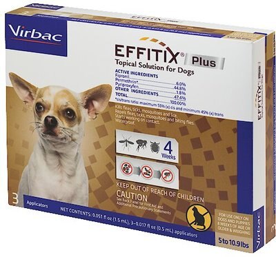 Virbac EFFITIX Flea & Tick Spot Treatment for Dogs, 5-10.9 lbs, slide 1 of 1