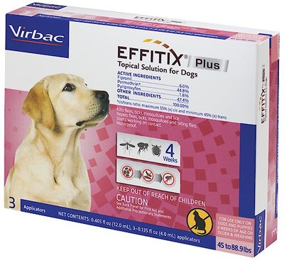 Virbac EFFITIX Flea & Tick Spot Treatment for Dogs, 45-88.9 lbs, slide 1 of 1