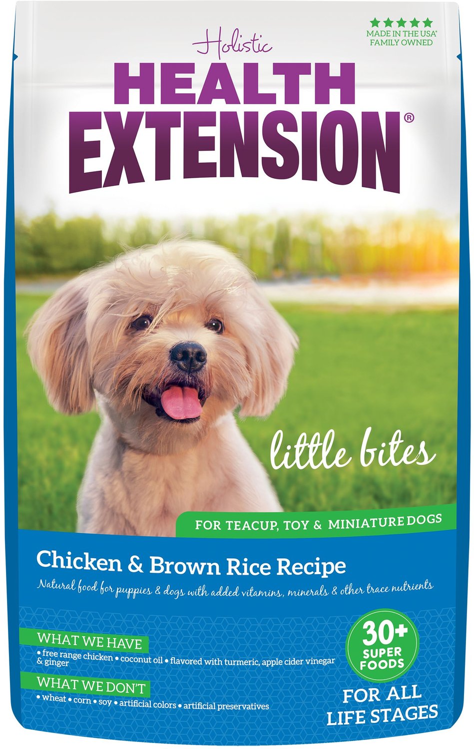 Health Extension Little Bites Chicken Brown Rice Recipe Dry Dog Food 30-lb Bag - Chewycom