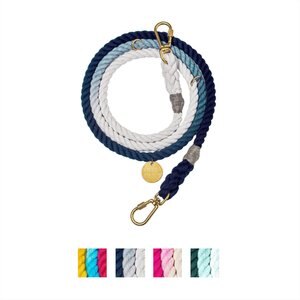 Found My Animal Adjustable Ombre Rope Dog Leash, Indigo, 7-ft, Small