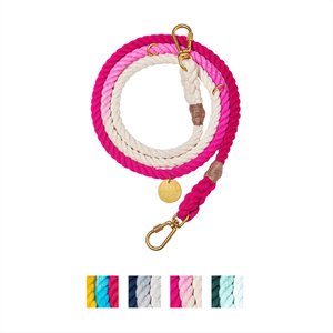Found My Animal Adjustable Ombre Rope Dog Leash, Magenta, 7-ft, Small