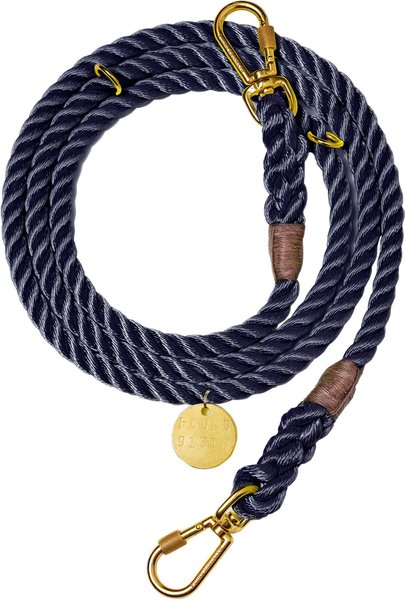 Found My Animal Adjustable Rope Dog Leash, Navy, 7-ft, Large slide 1 of 8