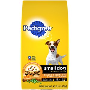 Pedigree Small Dog Complete Nutrition Roasted Chicken, Rice & Vegetable Flavor Small Breed Dry Dog Food, 3.5-lb bag
