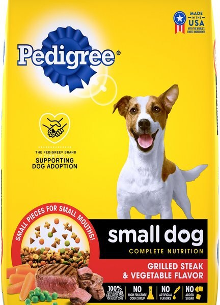 Pedigree Small Dog Complete Nutrition Grilled Steak & Vegetable Flavor Small Breed Dry Dog Food, 15.9-lb bag slide 1 of 10