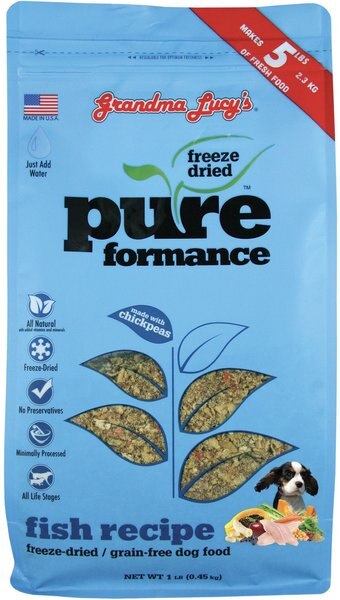 Grandma Lucy's Pureformance Fish Recipe Grain-Free Freeze-Dried Dog Food, 1-lb bag slide 1 of 5