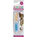 Kitty Caps Cat Nail Caps, X-Small, White with Orange Tips & Clear with Blue Glitter