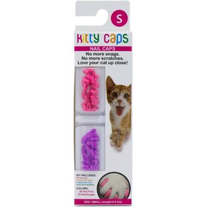 Kitty Caps Cat Nail Caps, Small, Hot Purple & Hot Pink