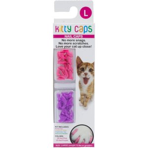 Kitty Caps Cat Nail Caps, Large, Hot Purple & Hot Pink