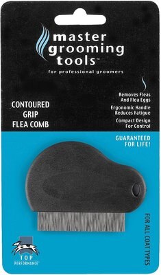Master Grooming Tools Contoured Grip Dog & Cat Flea Comb, slide 1 of 1