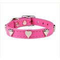 OmniPet Signature Leather Heart Dog Collar, Pink, 14-in