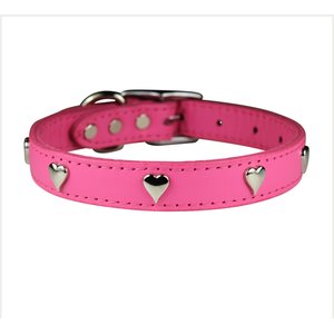 OmniPet Signature Leather Heart Dog Collar, Pink, 20-in