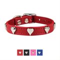OmniPet Signature Leather Heart Dog Collar, Red, 14-in