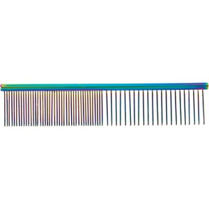 Master Grooming Tools Greyhound Comb, Medium/Coarse, Rainbow