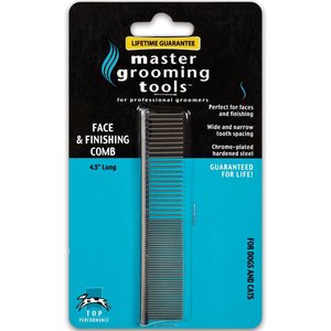 Master Grooming Tools Greyhound Comb, Face/Finish, Silver