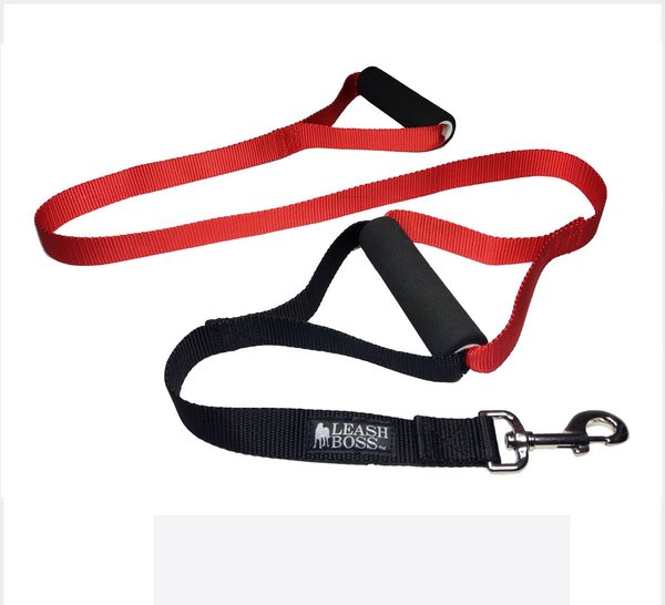 Leashboss Original Heavy Duty Two Handle No Pull Double Dog Leash, Red, 5-ft slide 1 of 8