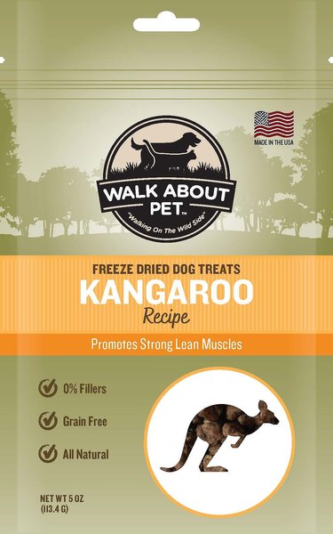 Walk About Grain-Free Freeze Dried Kangaroo Dog Treats, 4-oz bag slide 1 of 3