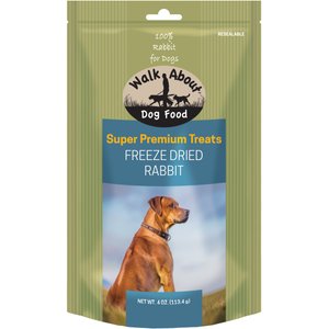 Walk About Grain-Free Freeze Dried Rabbit Dog Treats, 4-oz bag