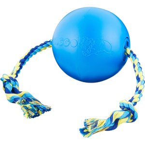 Tuggo Water-Weighted Ball & Rope Dog Toy, Small, Blue