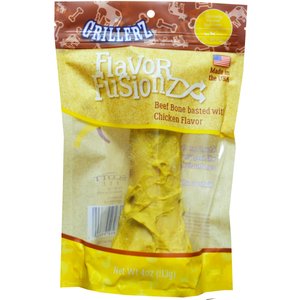 Grillerz Flavor Fusionz Beef Bone with Chicken Flavor Dog Treat, 4-oz bag