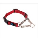 Max & Neo Dog Gear Nylon Reflective Martingale Dog Collar with Chain, Red, Large: 19 to 24.5-in neck, 1-in wide