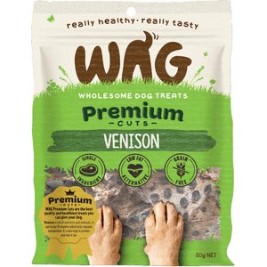 WAG Premium Cuts Venison Grain-Free Dog Treats, 1.76-oz bag