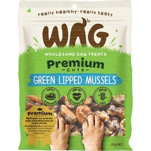 WAG Green Lipped Mussels Grain-Free Dog Treats, 1.76-oz bag