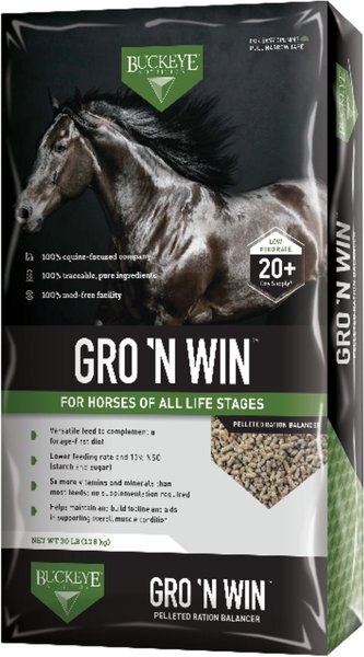 Buckeye Nutrition Gro 'N Win Pelleted Horse Feed, 30-lb bag slide 1 of 6