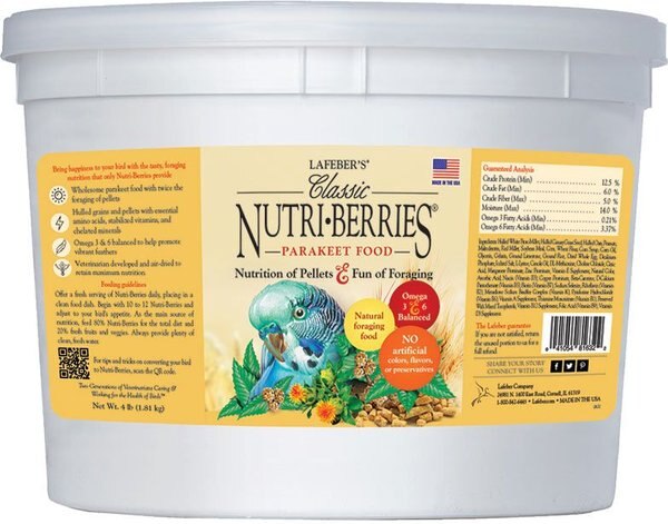 Lafeber Classic Nutri-Berries Parakeet Food, 4-lb tub slide 1 of 7