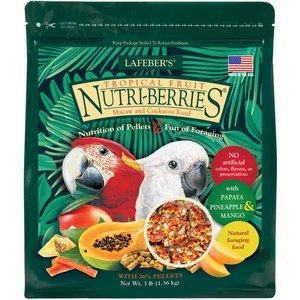 Lafeber Tropical Fruit Nutri-Berries Macaw & Cockatoo Food, 3-lb bag