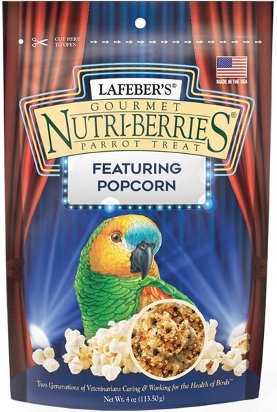 Lafeber Popcorn Nutri-Berries Parrot Bird Treat, 4-oz bag slide 1 of 7