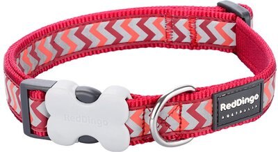 Red Dingo Ziggy Nylon Reflective Dog Collar, slide 1 of 1
