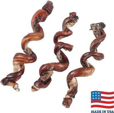 Bones & Chews Made in USA Smoked Curly Bully Stick 6-9