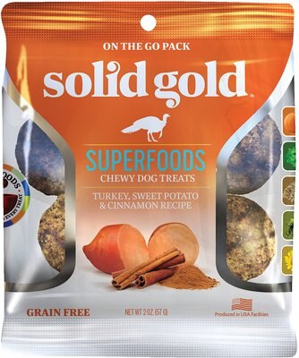 Solid Gold Superfoods Turkey, Sweet Potato & Cinnamon Recipe Grain-Free Chewy Dog Treats, slide 1 of 1
