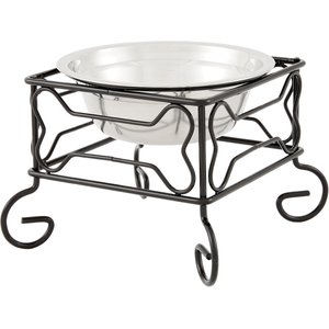 YML Wrought Iron Stand with Stainless Steel Dog Bowl, Small