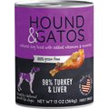 Hound & Gatos 98% Turkey & Liver Grain-Free Dog Food, 13-oz, case of 12