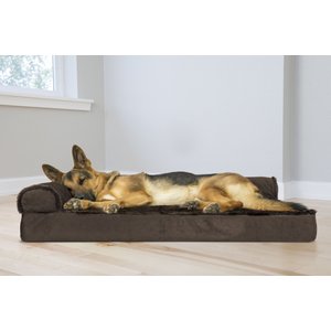 FurHaven Plush Deluxe Chaise Orthopedic Cat & Dog Bed w/Removable Cover, Sable Brown, Jumbo