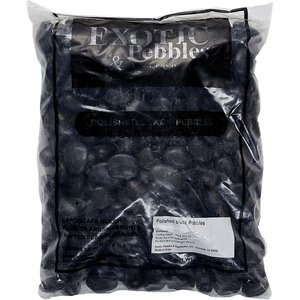 Exotic Pebbles Polished Black Reptile & Terrarium Pebbles, 20-lb bag