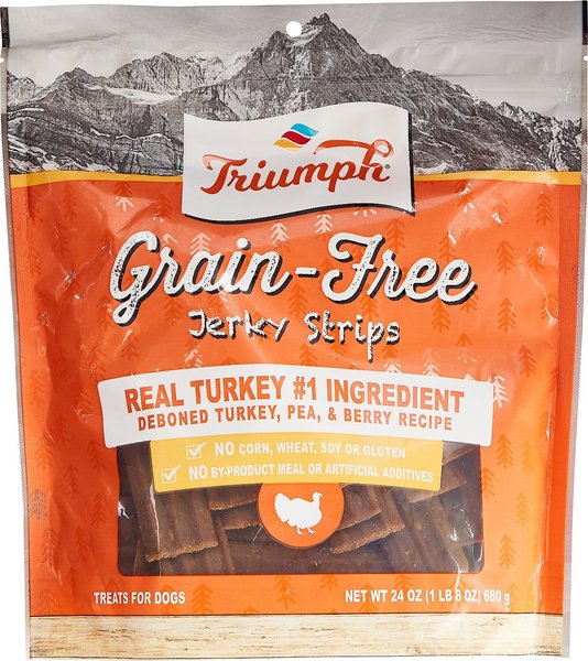 Triumph Turkey, Pea & Berry Recipe Grain-Free Jerky Dog Treats, 24-oz pouch slide 1 of 7