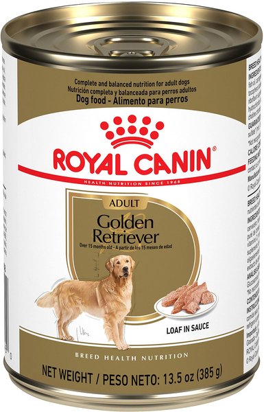 Royal Canin Breed Health Nutrition Golden Retriever Adult Loaf in Sauce Canned Dog Food, 13.5-oz, case of 24 slide 1 of 6
