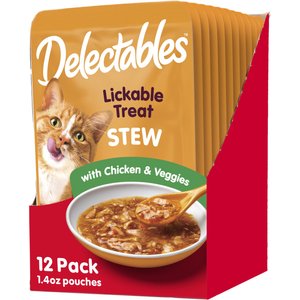 Hartz Delectables Stew Chicken & Veggies Lickable Cat Treat, 1.4-oz, Case of 12