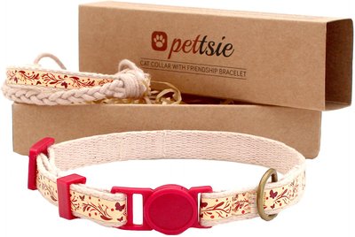 Pettsie Cotton Breakaway Cat Collar with Friendship Bracelet, slide 1 of 1