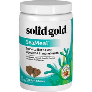 Solid Gold Supplements SeaMeal Skin & Coat, Digestive & Immune Health Soft Chews Grain-Free Dog Supplement, 120 count