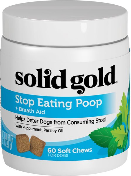 Solid Gold Supplements Stop Eating Poop + Breath Aid Soft Chews Grain-Free Dog Supplement, 60 count slide 1 of 6
