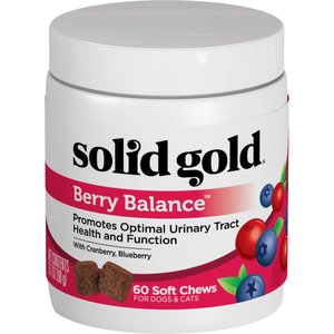 Solid Gold Supplements Berry Balance Urinary Tract Health Soft Chews Grain-Free Dog & Cat Supplement, 60 count
