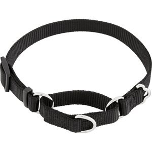 Frisco Solid Nylon Slip-On Martingale Dog Collar, Black, X-Small: 10 to 14-in neck, 5/8-in wide