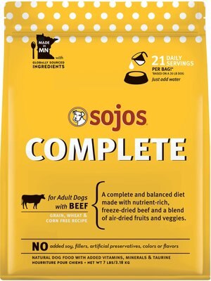 Sojos Complete Beef Recipe Adult Grain-Free Freeze-Dried Dehydrated Dog Food, slide 1 of 1
