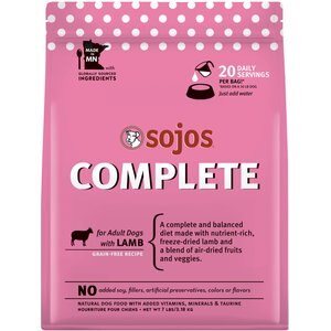 Sojos Complete Lamb Recipe Adult Grain-Free Freeze-Dried Raw Dog Food, 7-lb bag