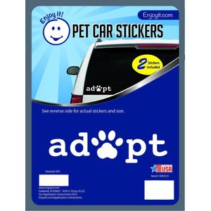 Enjoy It Adopt Pawprint Car Sticker, 2 count