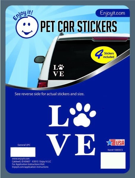Enjoy It Love & Paw Car Sticker, 4 count slide 1 of 1