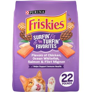 Friskies Surfin' & Turfin' Favorites Dry Cat Food, 22-lb bag